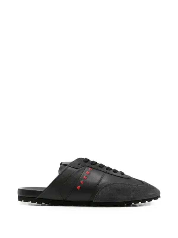 Marni Softy Socce leren sneakers with logoprint – Black (SNZU019500P9097)