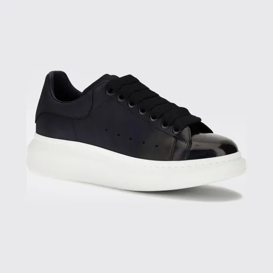 Mcqueen Oversize Low-Top Calfskin Trainers with Chunky Sole Blue (553680WIAKR4008)