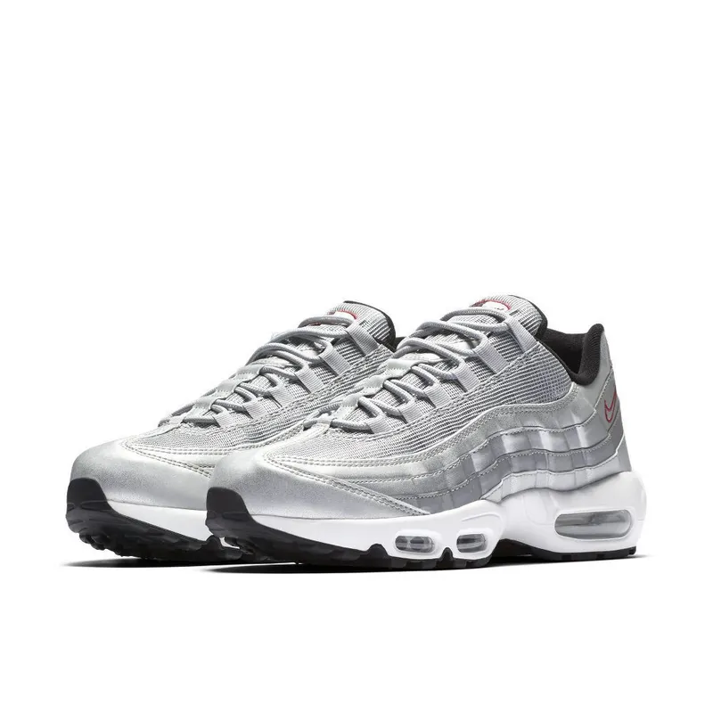 Nike Air Max 95 Silver Bullet Metallic Silver/Varsity Red-White-Black (918359-001)
