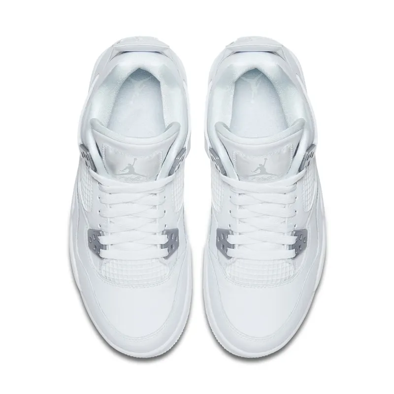 Jordan 4 Retro Pure Money 2017 (GS) White/Metallic Silver-Pure Platinum (408452-100)