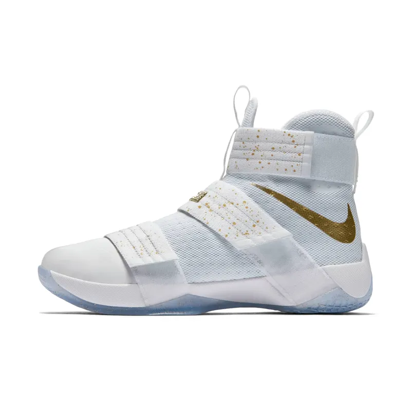Nike LeBron Zoom Soldier 10 Gold Medal White/Metallic Gold-Dark Obsidian (883333-174)