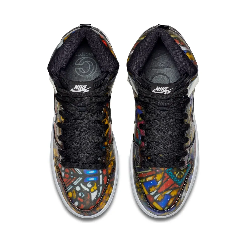 Nike Dunk SB High Cncpts “Stained Glass” Gym Red/Black-White (313171-606)