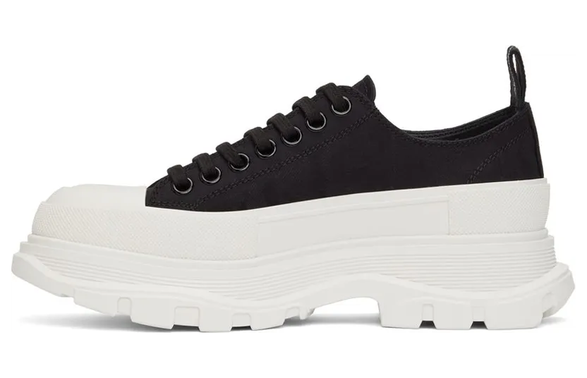 Alexander McQueen Black Tread Slick Low Sneakers (662680W4QK1) (3)
