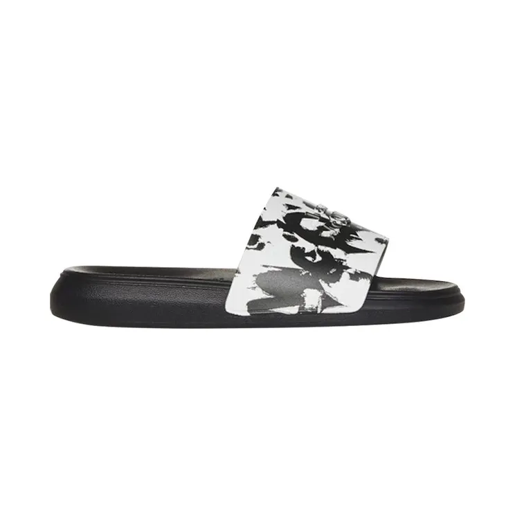 Alexander McQueen Graffiti Pool Slide Black White (705089W4QS89061)