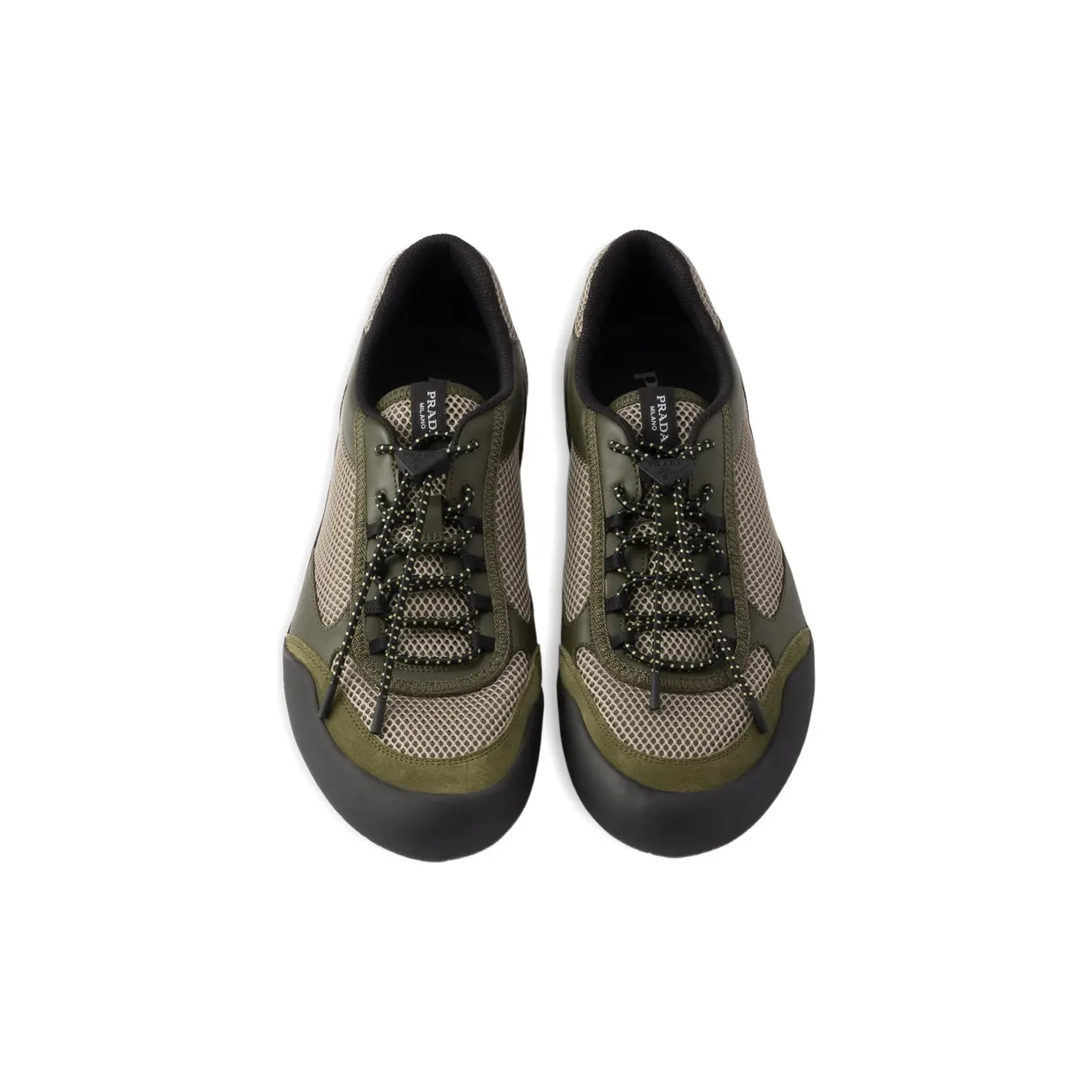 Prada Speedrock Leather and Mesh Fabric “Green/Neutrals” (2EE468 F G000 3ZM0 F0161) (3)