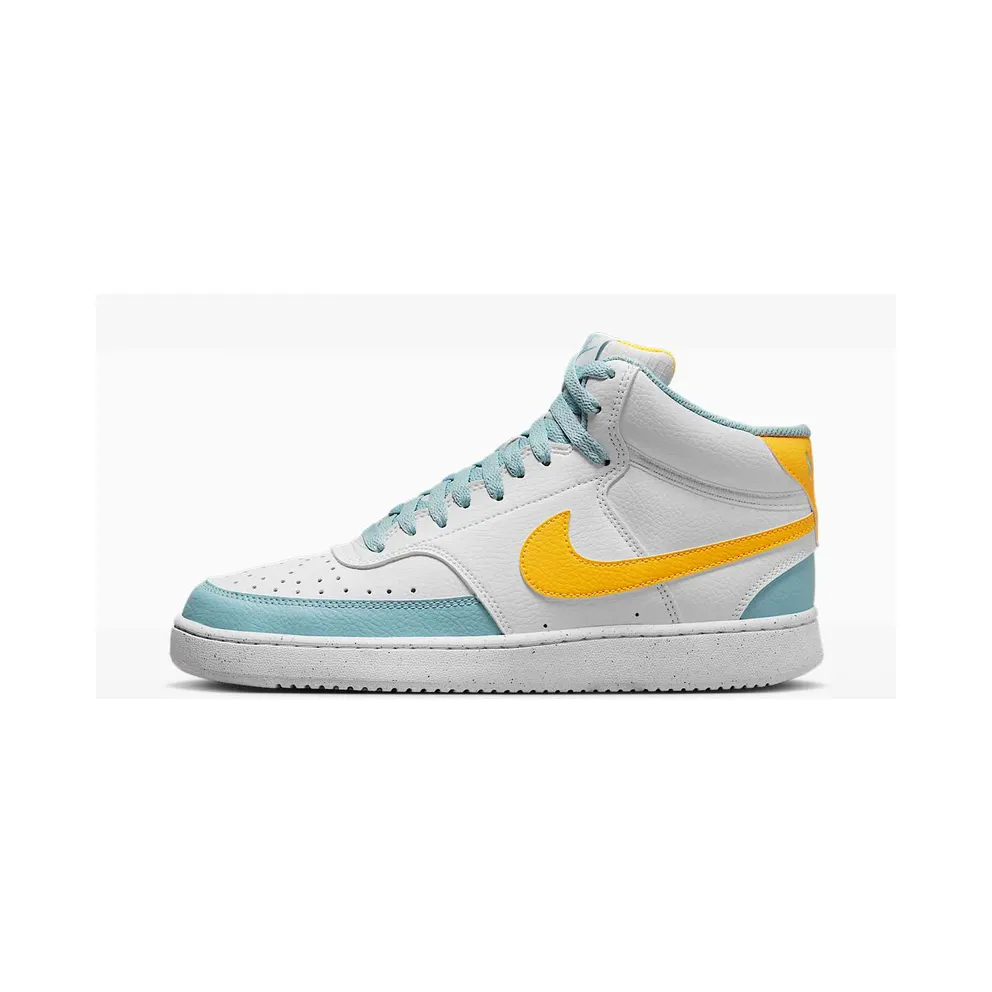 Nike Court Vision Mid Next Nature “White / Ocean Bliss / Gum Light Brown / Laser Orange” (FJ3998-100)