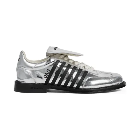DSQUARED2 Metallic leren met strepen “Silver” (LUM010701501451)
