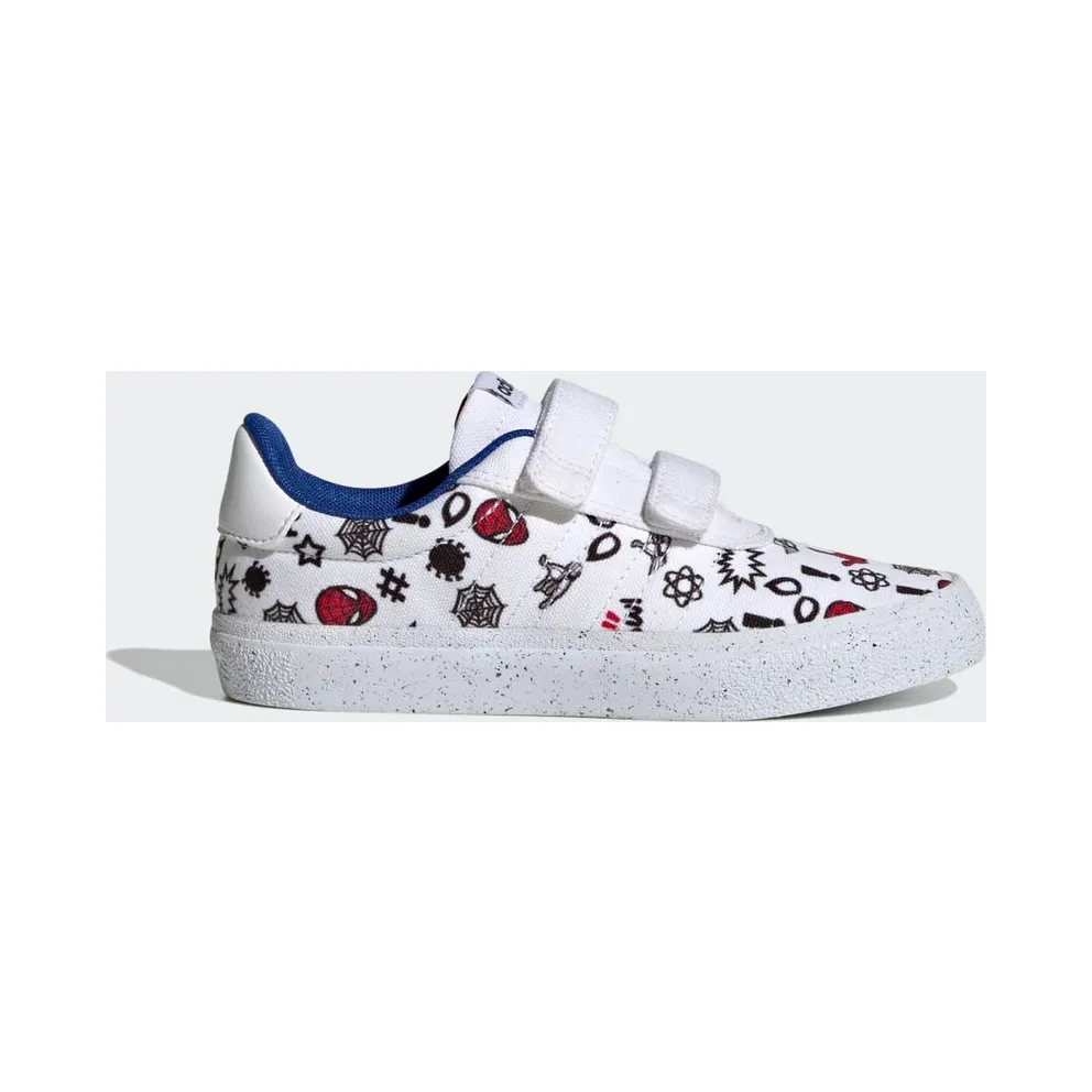 Adidas adidas x Marvel VULCRAID3R Spider-Man Lifestyle Skateboarding Hook-and-Loop Cloud White / Cloud White / Better Scarlet (HP7750)