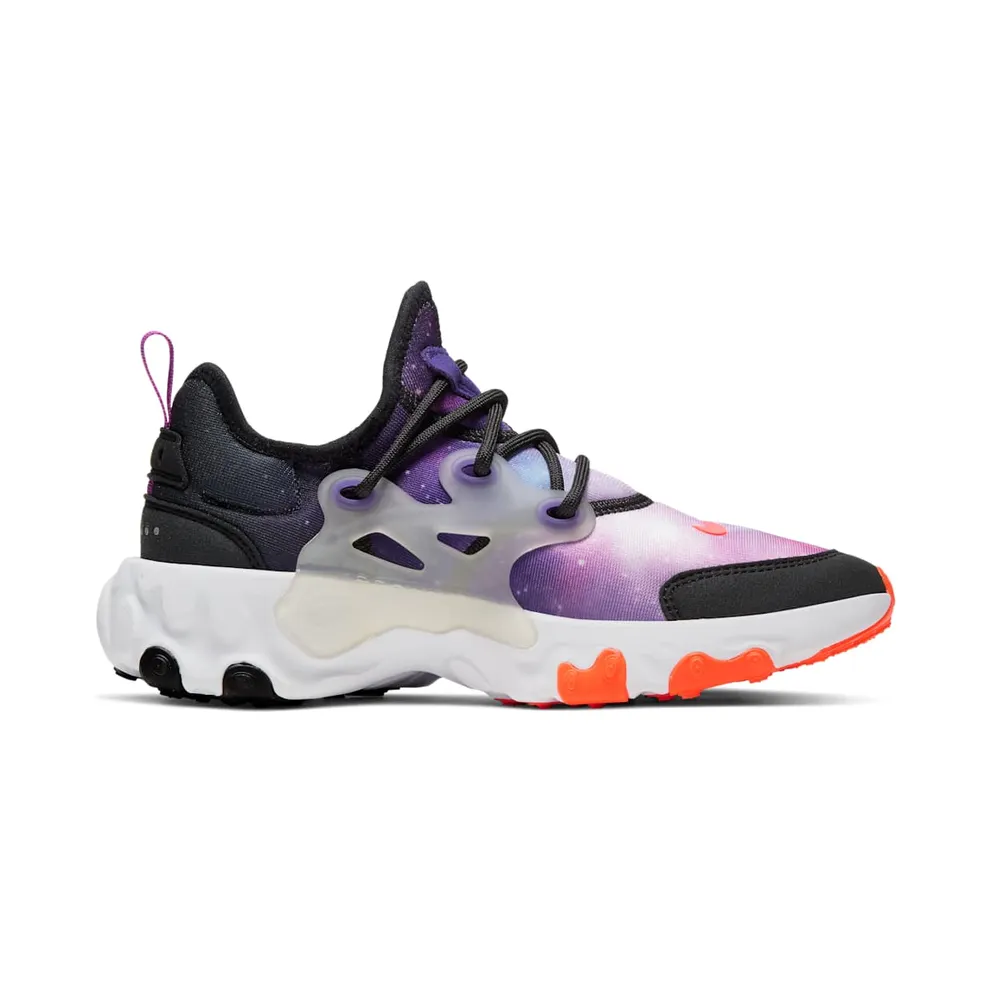 Nike React Presto Galaxy (GS) Black/Court Purple-Blue Fury-Total Orange (CT6624-002)