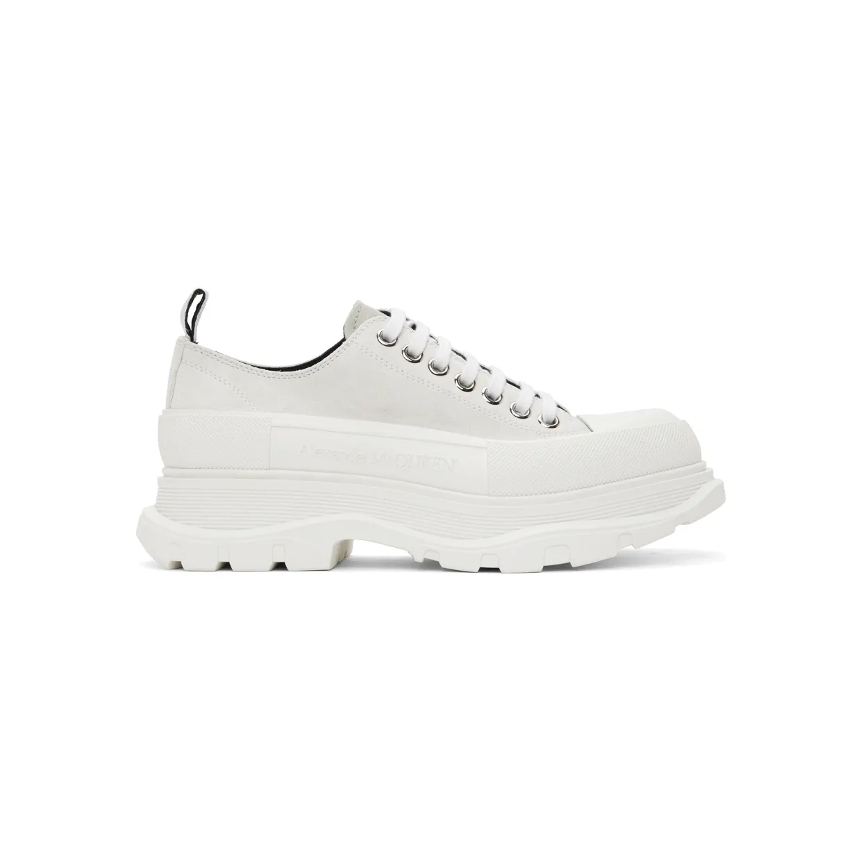 Alexander McQueen SSENSE Exclusive Off-White Suede Tread Slick Low Sneakers (627225WHBGN)