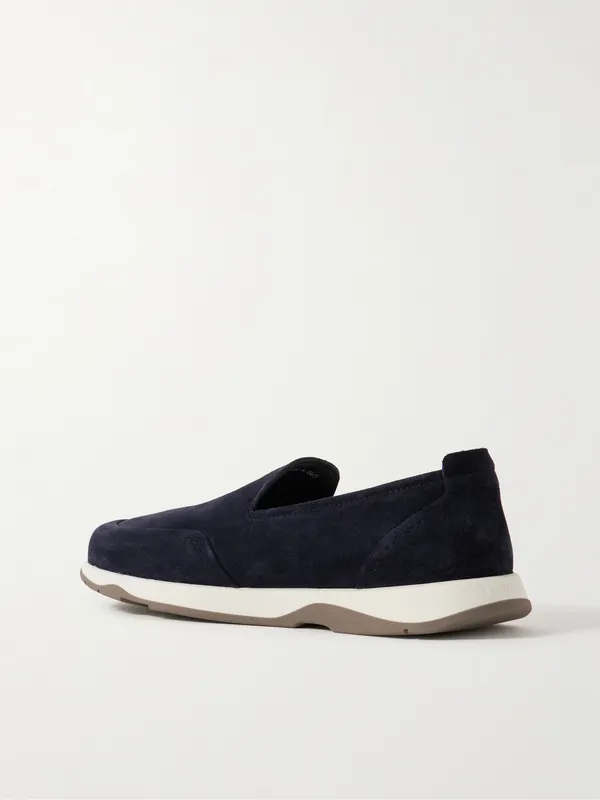 Berluti Echappe Suede Slip-On Navy (S6409-001)