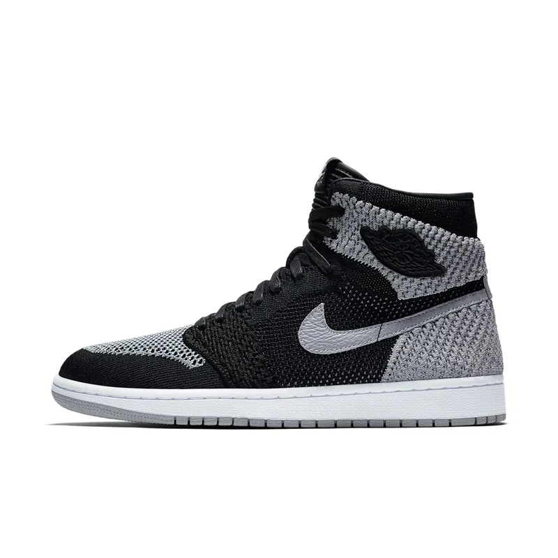 Jordan 1 Retro High Flyknit Shadow Black/Wolf Grey-White (919704-003)