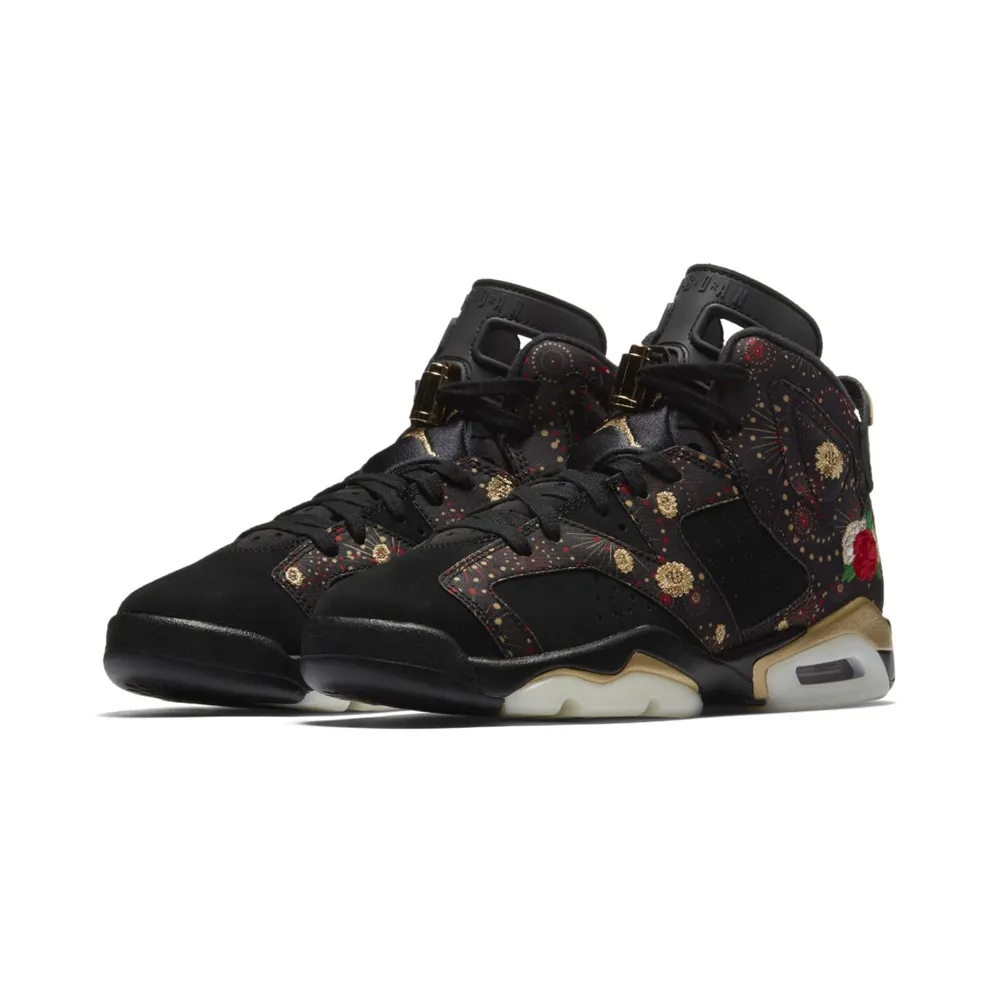 Jordan 6 Retro Chinese New Year 2018 (GS) Black/Metallic Gold-Multi-Color (AA2495-021)