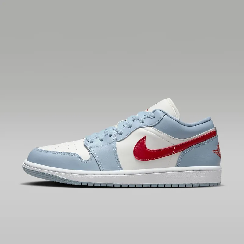 Air Jordan 1 Low Blue Whisper “Sail / Blue Grey / White / Dune Red” (DC0774-164)