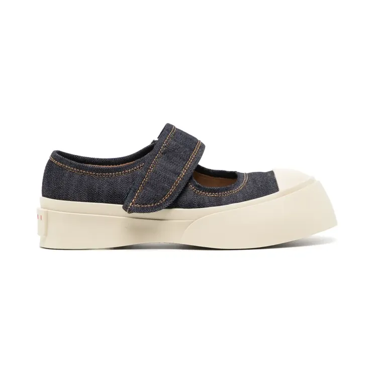 Marni Sneakers Mary Jane aus Denim – Nude (SNZW003120P4155)