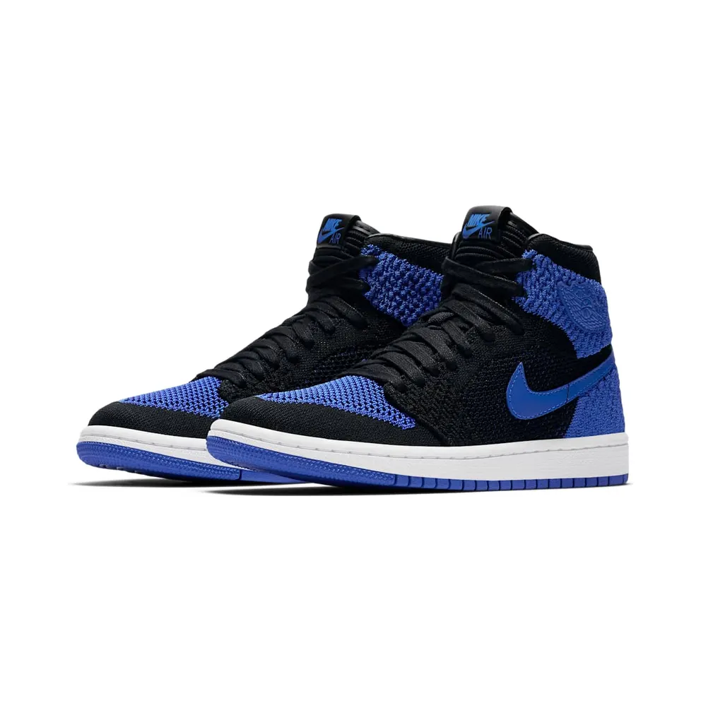 Jordan 1 Retro High Flyknit Royal (GS) Black/Game Royal-White (919702-006)