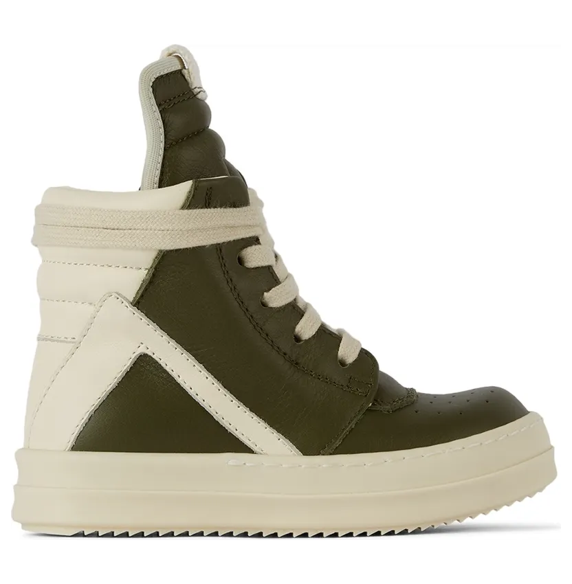 Rick Owens Baby Off-White Geobasket High Sneakers (BG02A1893 LMU 02A BG)