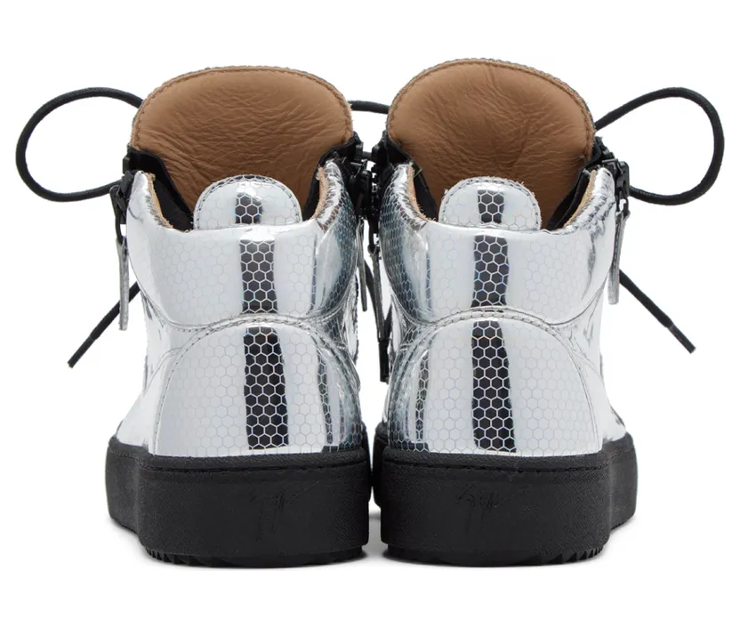 Giuseppe Zanotti Silver Stilgar High Sneakers (RU20006-X1376) (2)