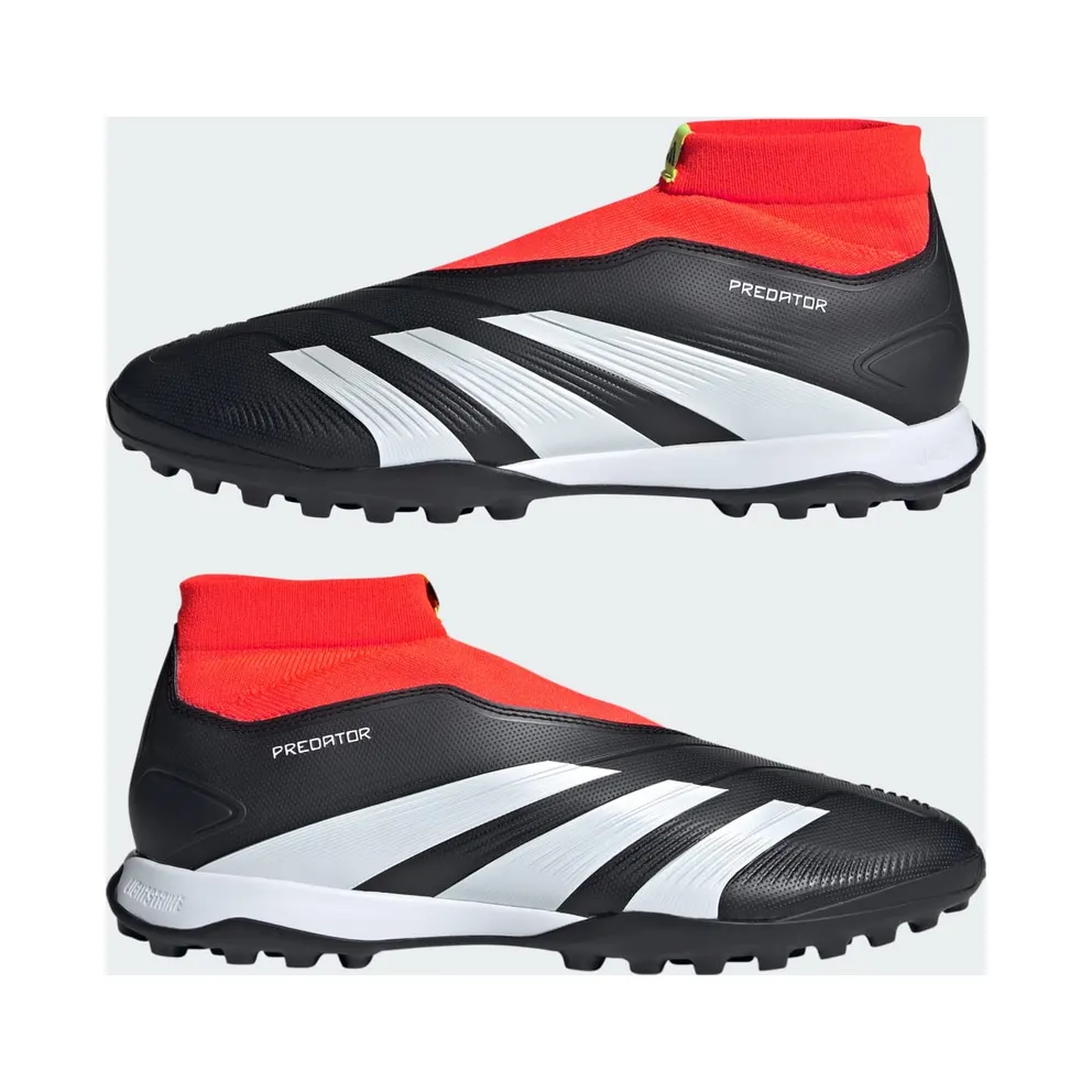 adidas Predator 24 League Laceless Turf Core Black Cloud White Solar Red (IG7715)