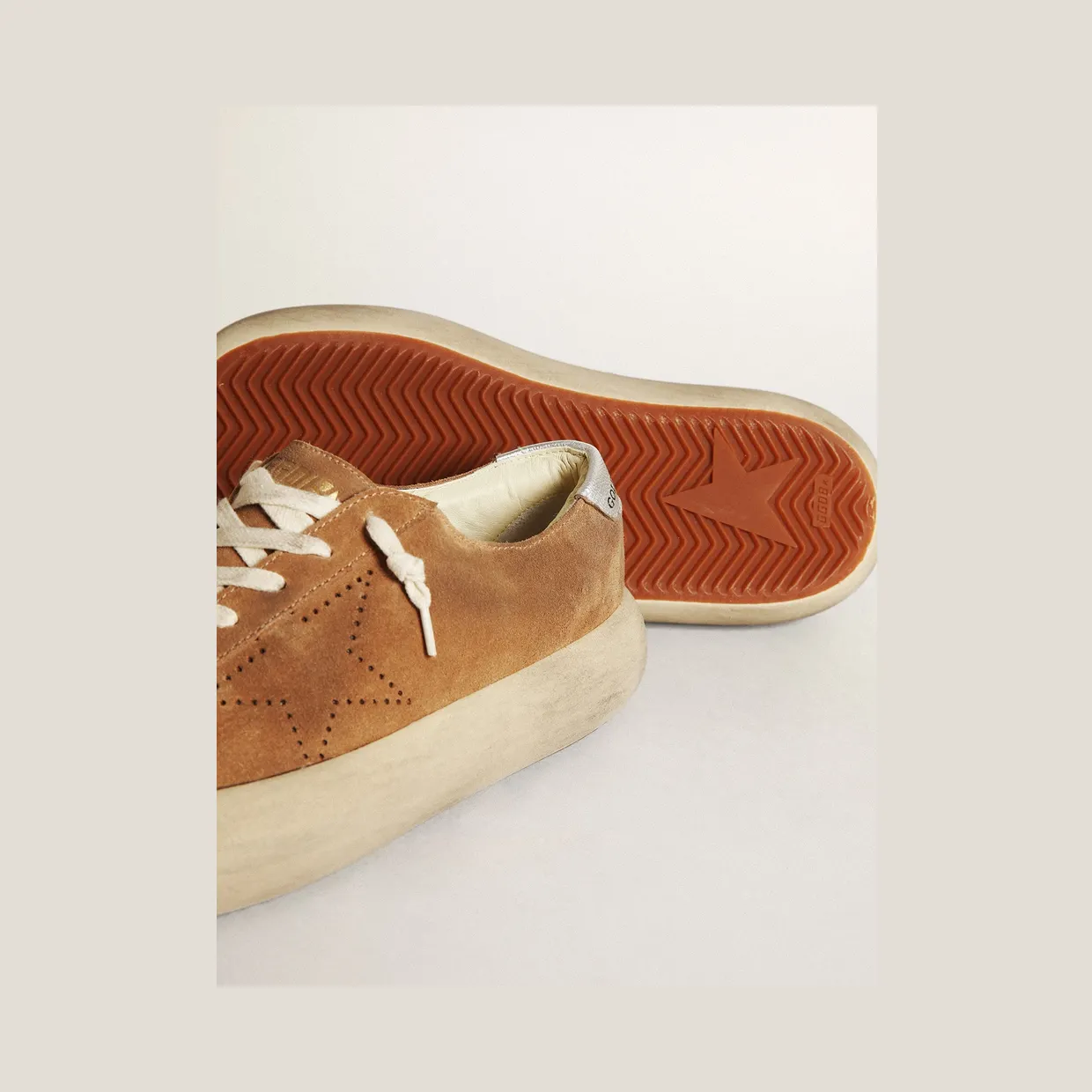 Golden Goose Space-Star In Tobacco-Colored Suede With Perforated Star (GWF00376.F003327.15331) (4)