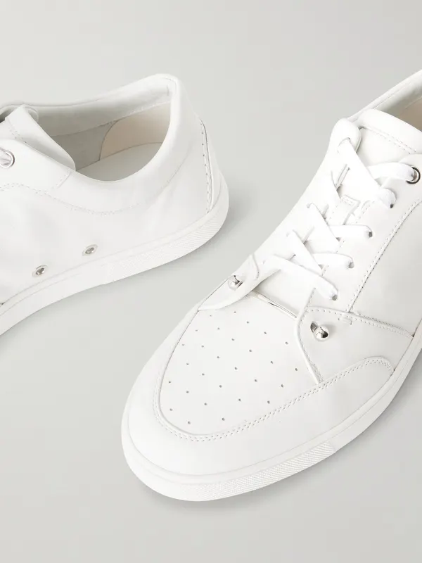 Christian Louboutin Chambelisneak Embellished Perforated Leather White (1260324)
