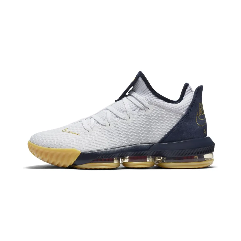 Nike LeBron 16 Low Olympic White/Metallic Gold-Midnight Navy-University Red (CI2668-101)