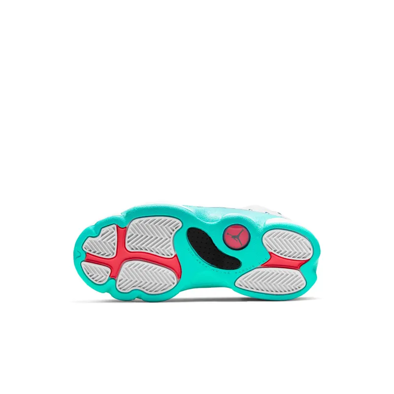 Jordan 13 Retro White Soar Green Pink (PS) White/Soar-Green-Pink (439669-100)