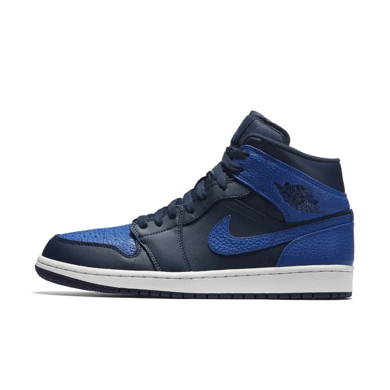 Jordan 1 Mid Obsidian Game Royal Obsidian/Game Royal-Summit White (554724-412)