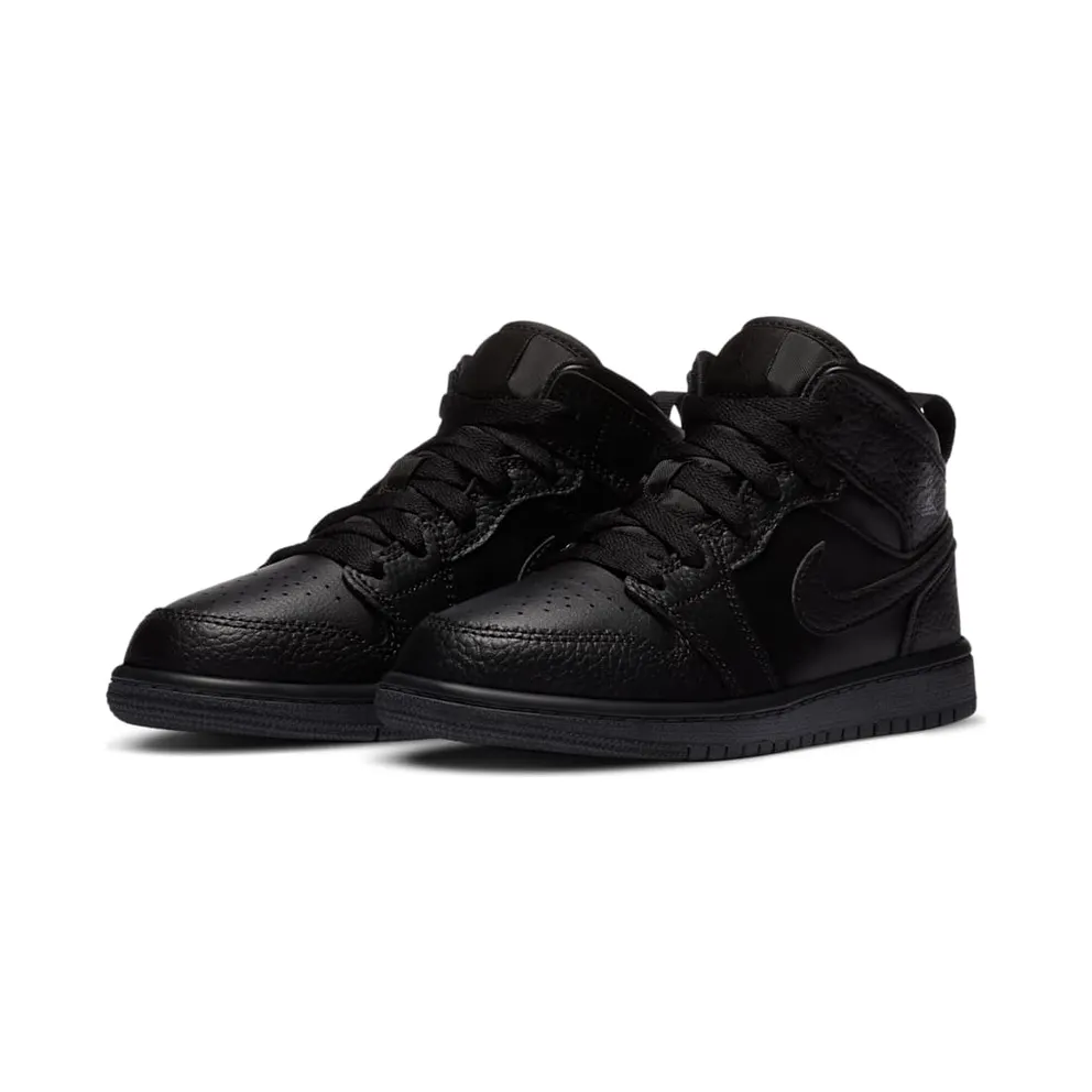 Jordan 1 Mid Younger Kids’ Black (640734-091)