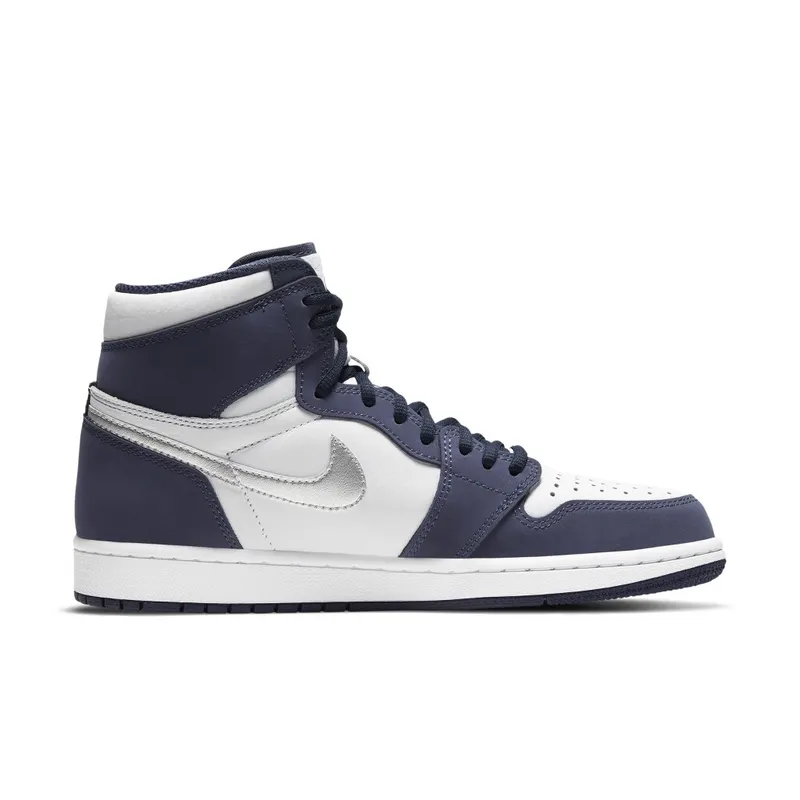 Jordan 1 Retro High COJP Midnight Navy (2020) White/Metallic Silver-Midnight Navy (DC1788-100)