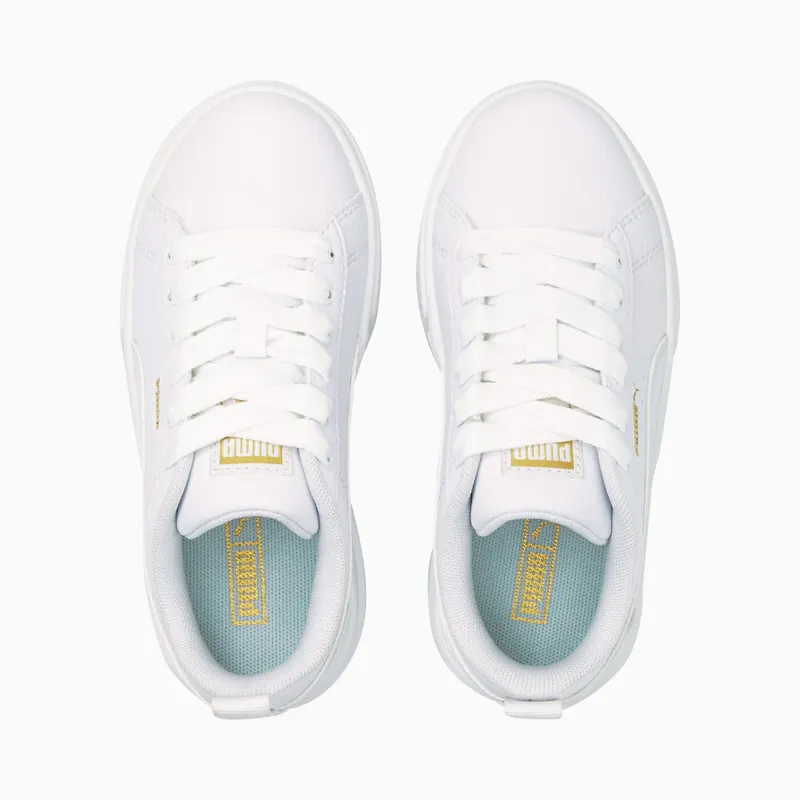 PUMA Mayze Leather Kids’ White/Gold (384528-01)