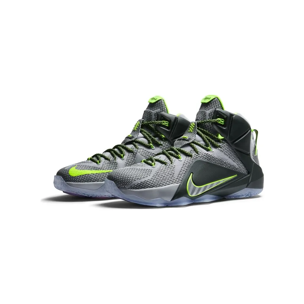 Nike LeBron 12 Dunk Force Dark Magnet Grey/Magnet Grey-Electric Green (684593-001)