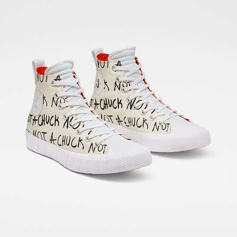 Converse Chuck Taylor All-Star 70s Hi Unt1tl3d “Not a Chuck” White Egret/White-Bold Mandarin (166503C)