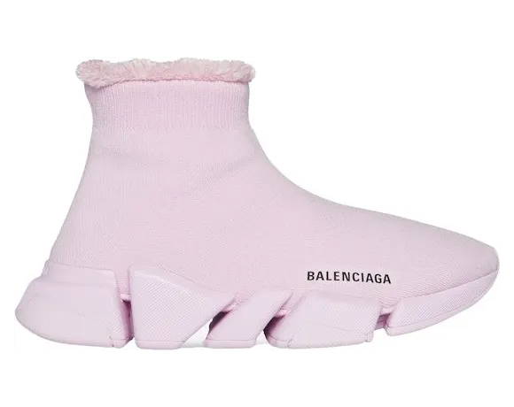 Balenciaga Speed 2.0 Recycled Knit Fake Fur Pink (669789W2DI35601)