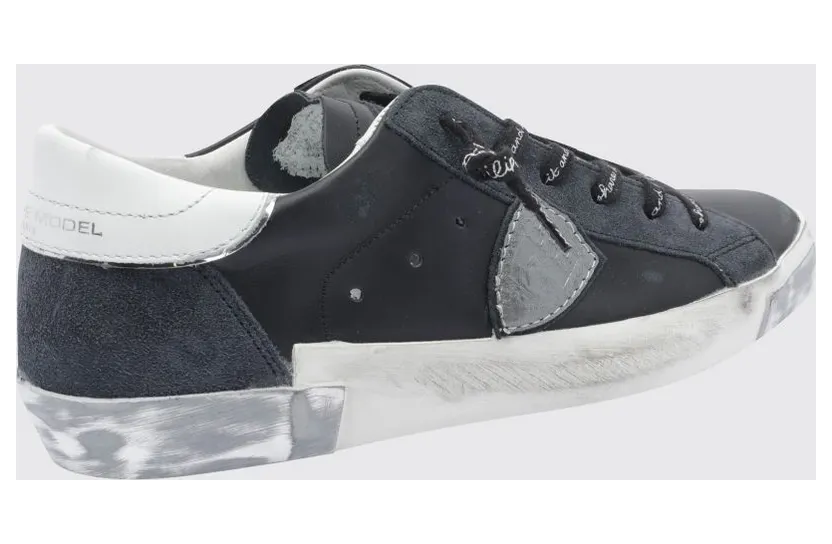 Philippe Model Prsx Bicolour Low-Top Calfskin Trainers with Shield Logo Black (PRLDMA01) (2)