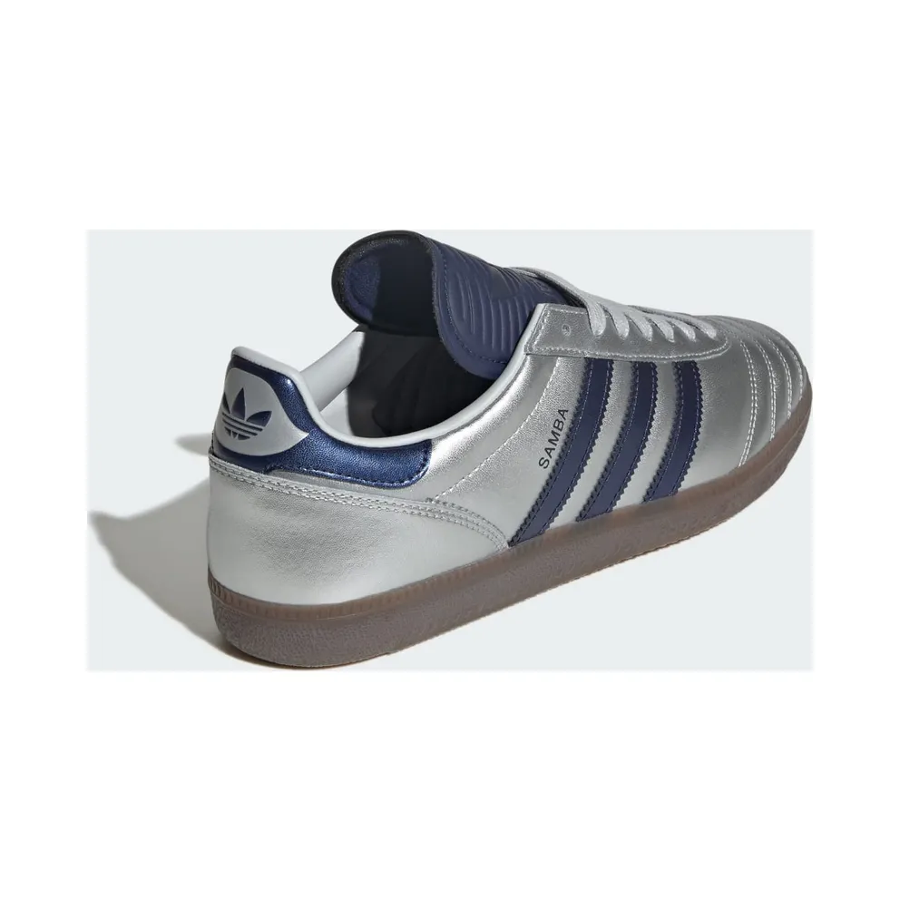 Adidas SAMBA JP Silver Metallic / Dark Blue / Gum (JR2181)