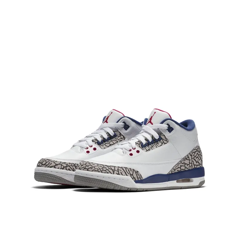 Jordan 3 Retro True Blue 2016 (GS) White/True Blue-Varsity Red (854261-106)