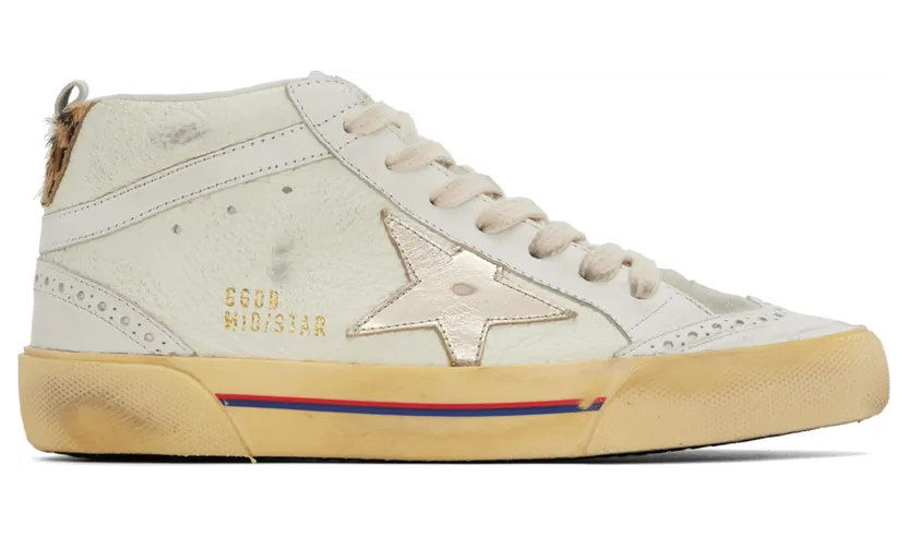 Golden Goose Off-White Mid Star Sneakers (GWF00122.F003221.15375)