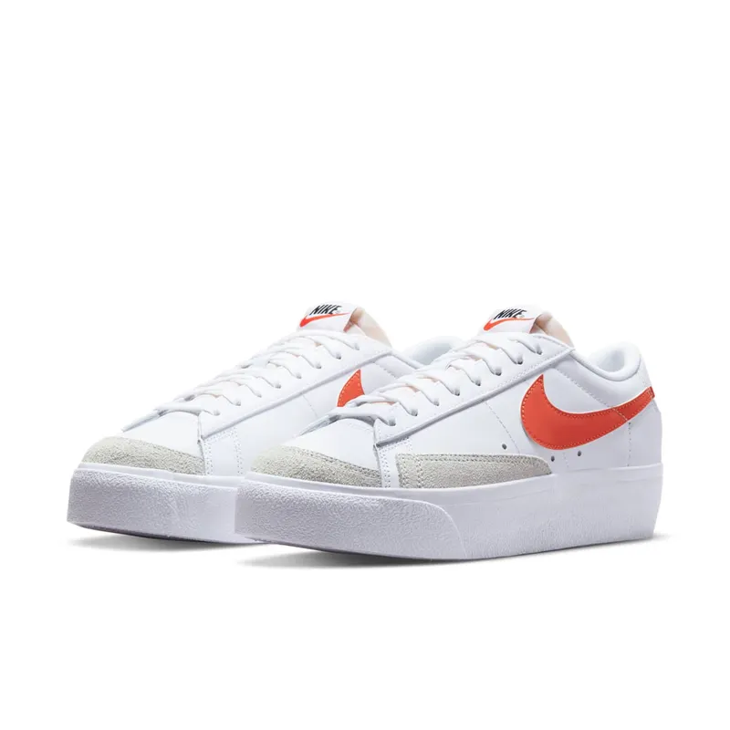 Nike Blazer Low Platform White Summit White Black Orange (DJ0292-104)