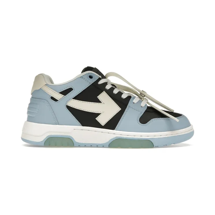 OFF-WHITE Out Of Office OOO Low Tops Light Blue Black (OMIA189F22LEA0014004)
