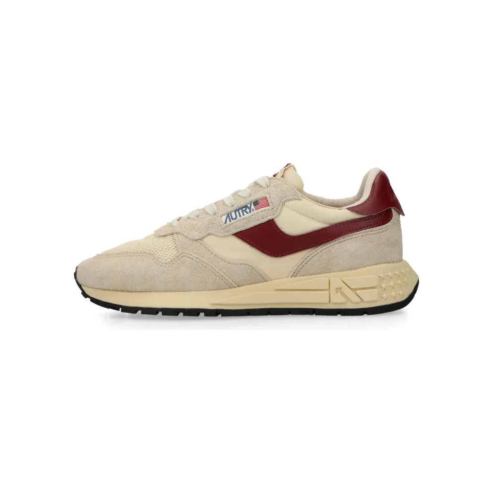 Autry Reelwind Low Suede Net Ecru Ruby Wine