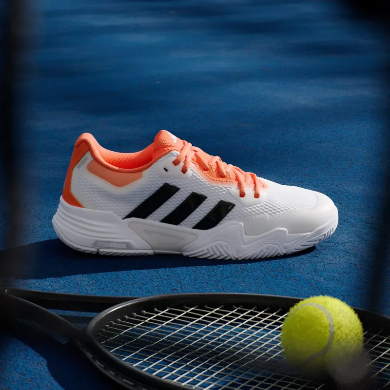 Adidas Solematch Control 2 Tennis Shoes Cloud White / Core Black / Lucid Orange (KI3736)