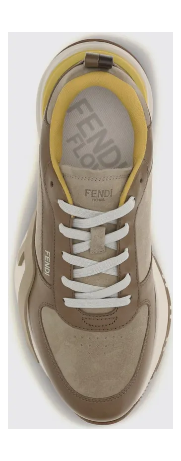 Fendi Flow Low-Top Sneakers in Suede and Smooth Calf Leather Brown (7E1925AY1WF1WPG) (3)
