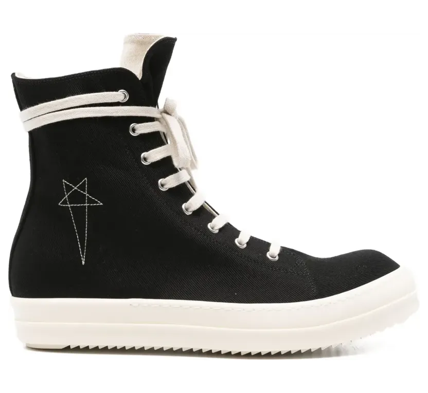Rick Owens DRKSHDW Sneakers met geborduurde ster en ritssluiting – Zwart (DU02E7807DOEM8)