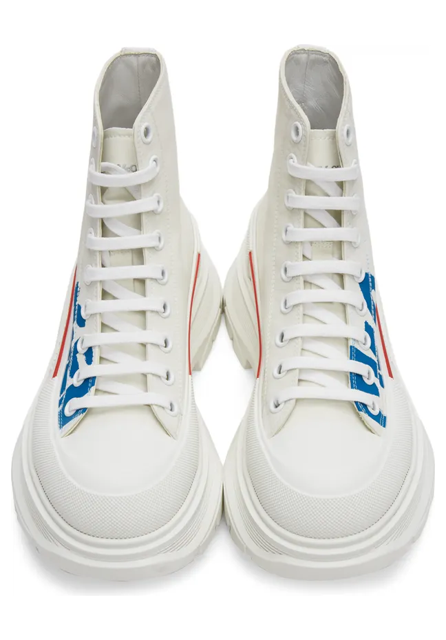 Alexander McQueen White Tread Slick High Sneakers (682420W4RQ9) (5)