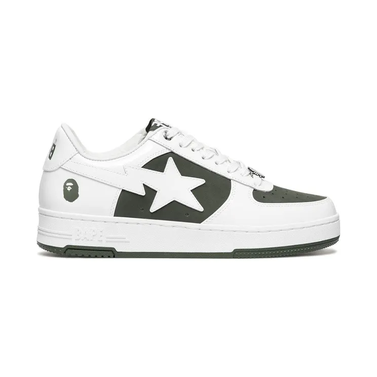 A Bathing Ape Bape Sta Low #6 White Olive Drab (1K80-191-306-OLD)