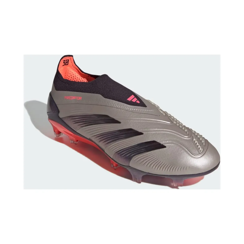 adidas Predator Elite Laceless Firm Ground Boots “Platinum Metallic / Aurora Black / Carbon” (IF8862)
