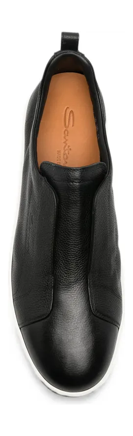 Santoni Victory Slip-on Grained-leather “Black” (MBCD22211BART CKAN01) (3)