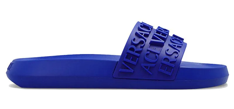 Versace Allover Logo Slides Blue (1008730 1A05628 1UE30)