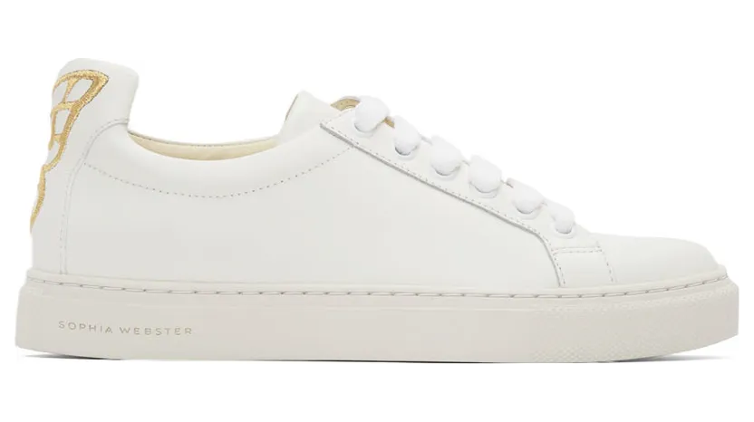 Sophia Webster Off-White & Gold Butterfly Low Sneakers (SSS22137)